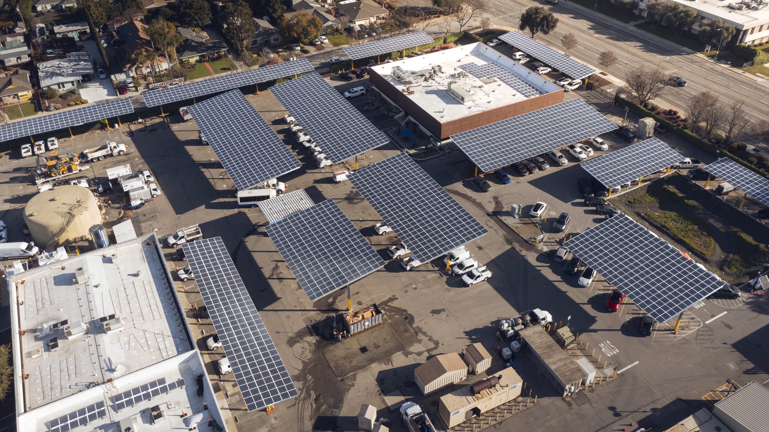 Boviet Solar Centrica Business Solution San Jose Water Bascom Carport Solar System