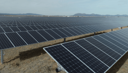 Solar panels with Boviet PV modules at the Pnm Britton Power Plant